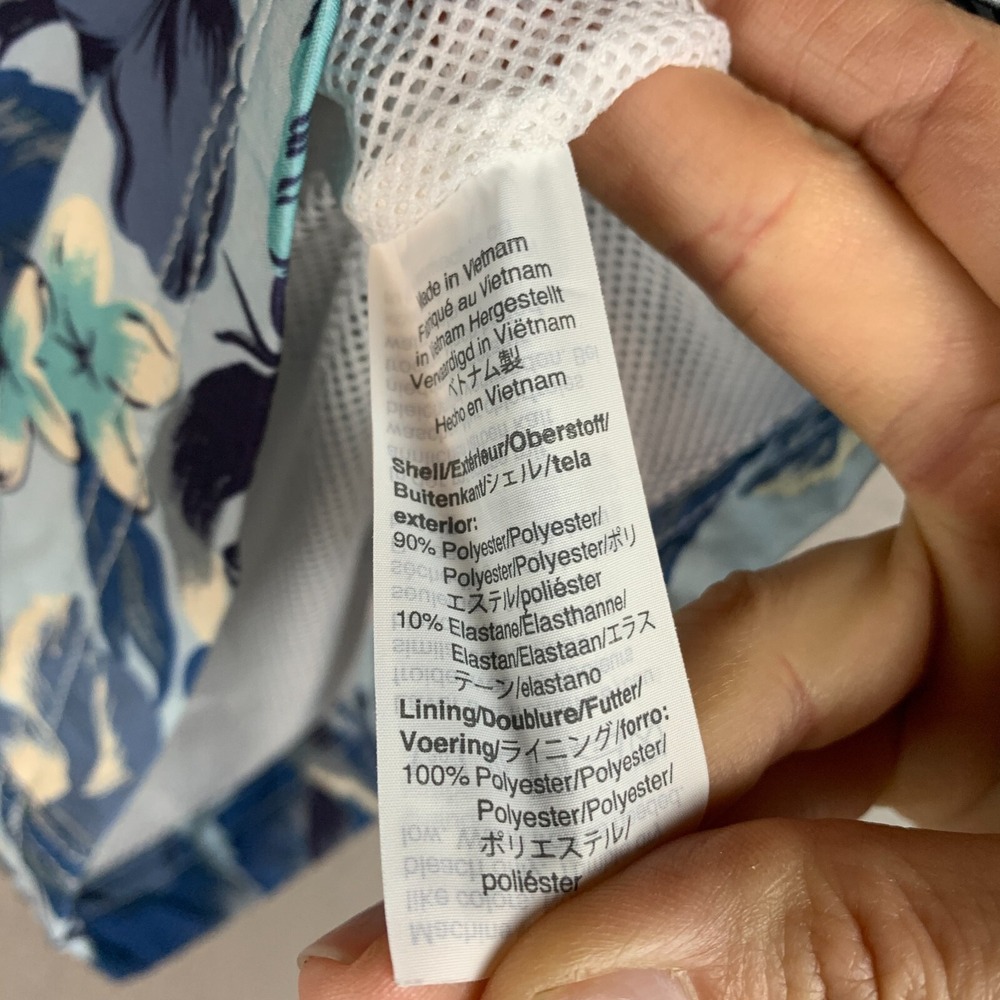 J Crew Flex Swimwear Trunks Mens 33 Blue Hawaiian Floral Lined - Picture 5 of 12